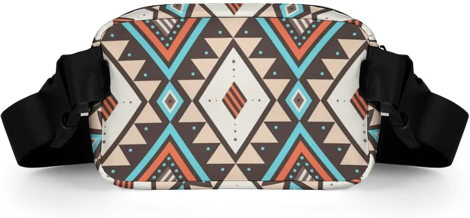 Womens Waterproof Running Belt Bag Compatible with Southwestern Aztec Native American Ethnic Decor, Fanny Pack with Adjustable Waist Strap