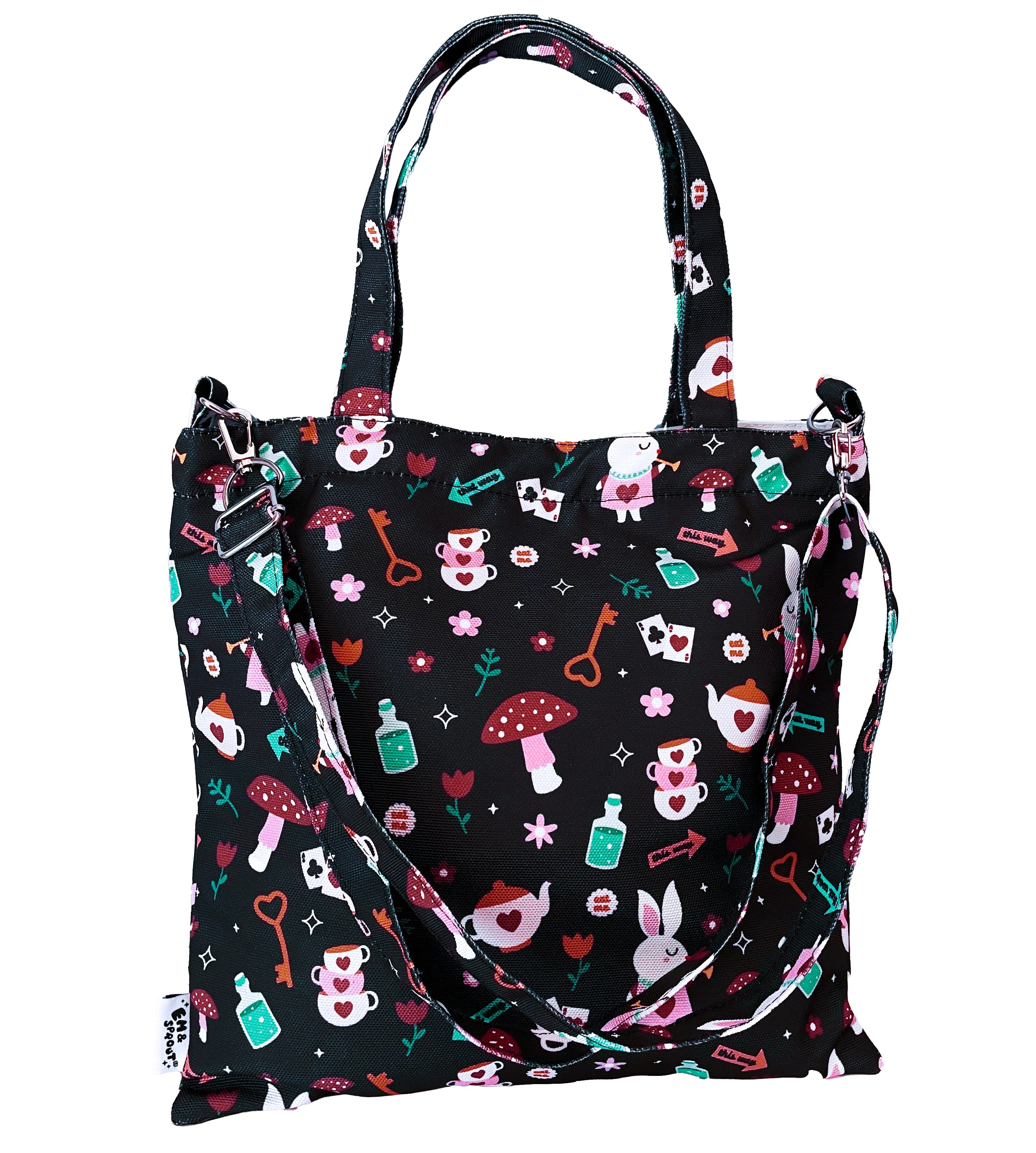 Wonderland Canvas Convertible Tote Bag