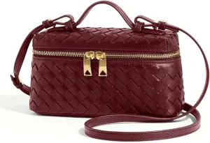 Woven Tote 2025 | Artisanal PU Leather Top-Handle Bag with Convertible Straps & Vintage Latticework