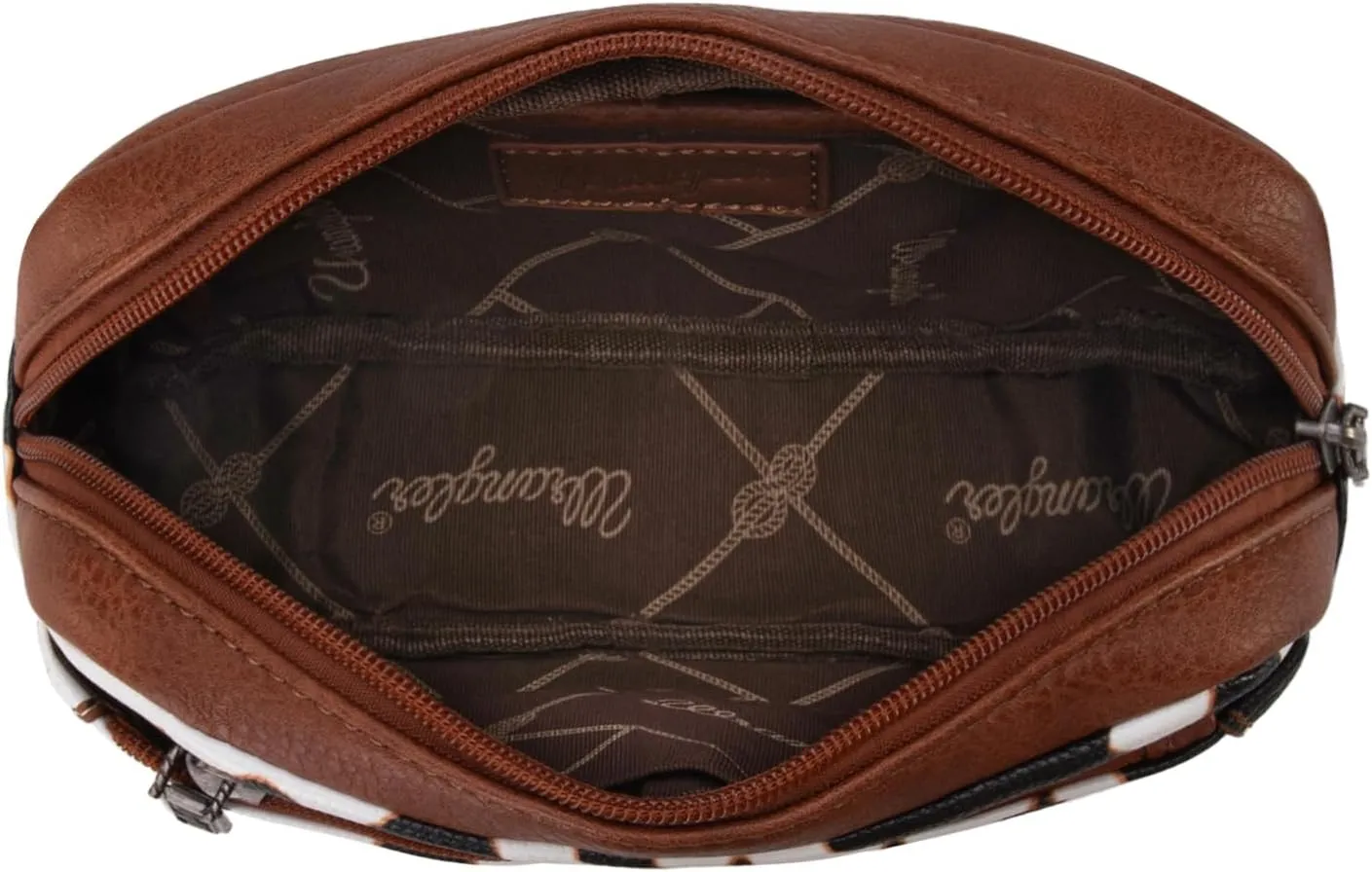 Wrangler Cow Print Waist Pack Western Belt Bag for Women with Adjustable Strap, Brown