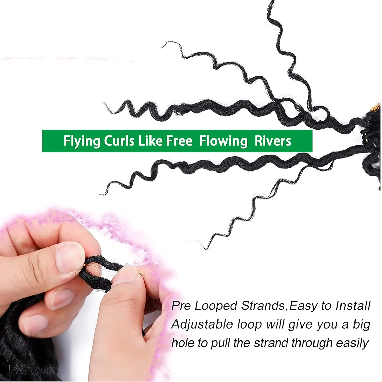 YESEGO Faux Locs Crochet Hair 18 Inch Ombre Goddess Locs Curly Pre Looped Crochet Braids with Curly Ends Synthetic Hair Extensions (6 packs, #1b/30/27)