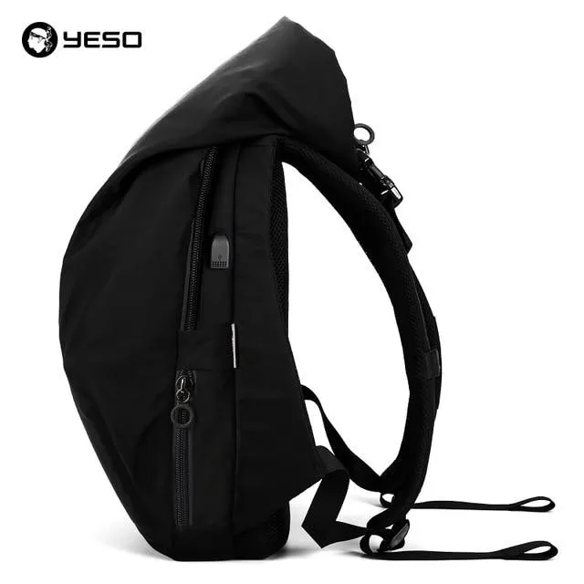 YESO Laptop Backpack Fashion Irregular Large Capacity Travel Backpack Fit 15.6 inch Water Resistant Oxford Men's Cool Backpacks