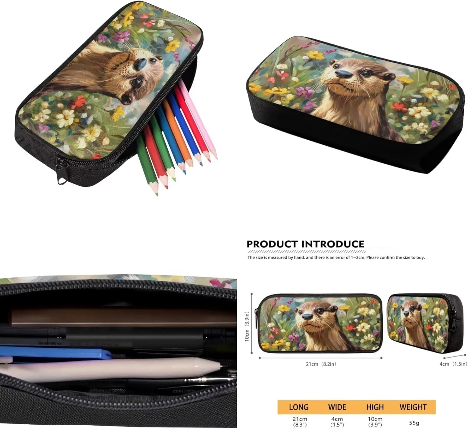 YEXIATODO Cartoon Otter Backpack and Lunch Bag Set for Girls 6Th Grade School Bags for Boys Kindergarten Elementary Backpack with Front Pocket Big Little Kid Fashion Independent Day Bookbag