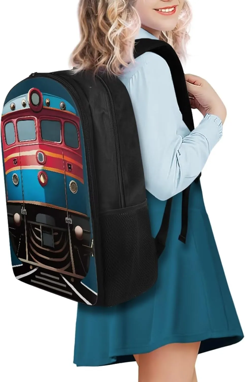 YEXIATODO Cartoon Train Cute Backpack for School Teen Girls 1st 2nd 3rd 4th 5th 6th Grade Boys Girls Teens Bookbag Aesthetic Womens Travel Book Bags for School Kids Student Back Packs