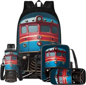 YEXIATODO Cartoon Train Cute Backpack for School Teen Girls 1st 2nd 3rd 4th 5th 6th Grade Boys Girls Teens Bookbag Aesthetic Womens Travel Book Bags for School Kids Student Back Packs