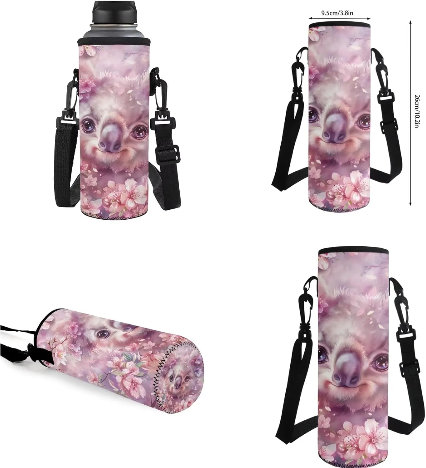 YEXIATODO Cherry Blossom Koala Backpack and Lunch Box Set 4pcs Boys Girls 17" School Bag with Front Zip Pocket Aesthetic School Bags Large Capacity for Daily Use Day-Trips Traveling