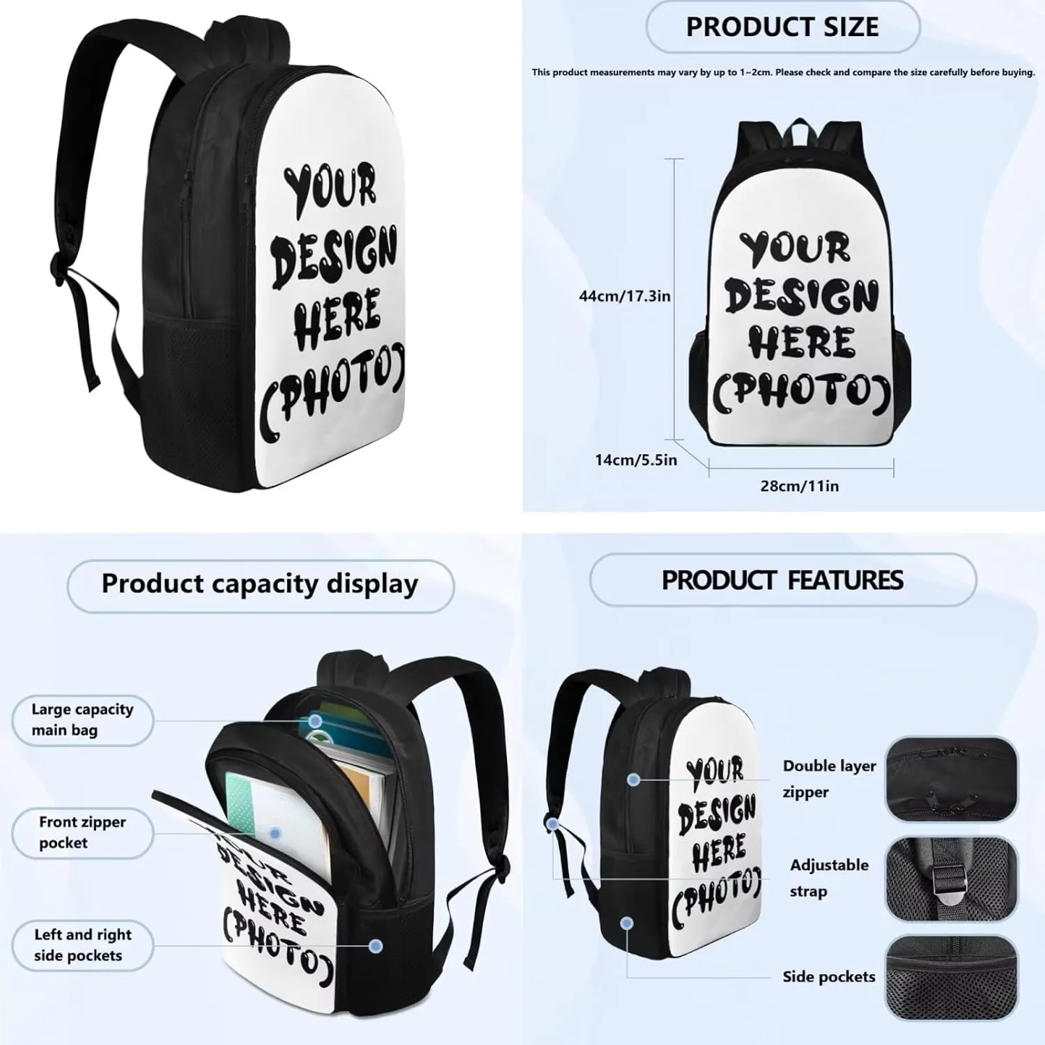 YEXIATODO Customized 4PCS Boys Backpack for School Kids Backpack for Boys with Lunch Bag Pencil Case Bottle Bag Kids Bookbag Teen Girl Backpacks for Elementary Middle High School