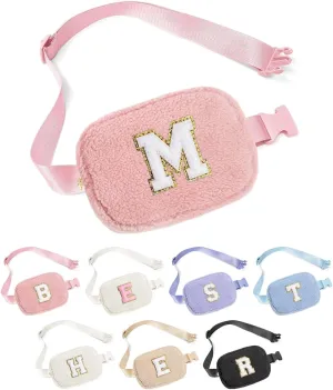 YOOLIFE Initial Fanny Pack for Women Girls - Monogram Belt Bag Crossbody Bag Waist Packs, Personalized Birthday Gifts for Women Teen Girls Mom Daughter Friend Sister, Pink M