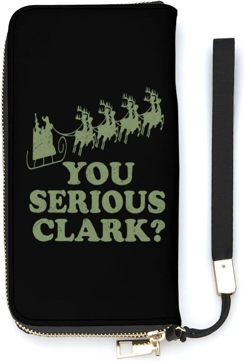 You Serious Clark Women's PU Leather Wallet Long Purse Card Case Organizer with Wrist Strap