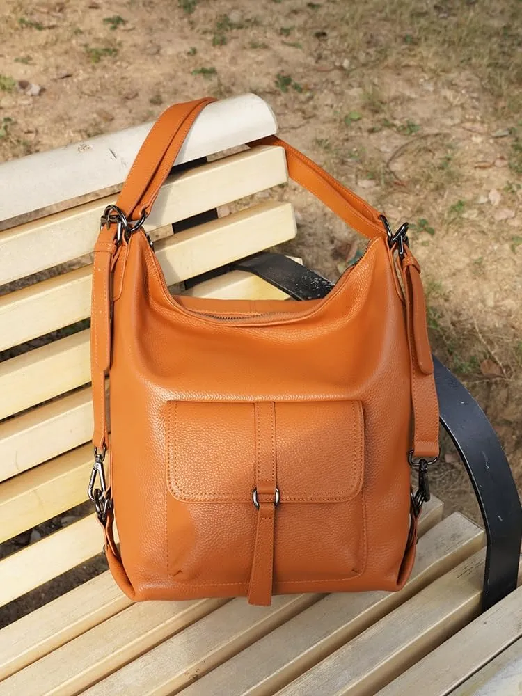 zency Shoulder Bag Purse for Women Convertible Genuine Leather Backpack Tote Handbag Daypack for Work, Travel