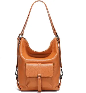 zency Shoulder Bag Purse for Women Convertible Genuine Leather Backpack Tote Handbag Daypack for Work, Travel