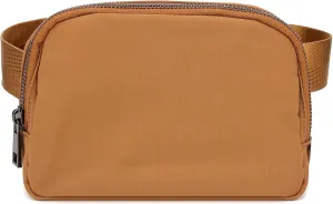 ZOPPEN Fanny Packs for Women Mini Belt Bag, Small Waist Bag Water Proof Fanny Pack Crossbody with Adjustable Strap, Everywhere Belt Bag Dupes for Travel Running Hike Work Out, Brown
