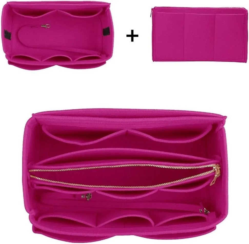 ZTUJO Purse Organizer Insert, Felt Bag Organizer with Metal Zipper, Handbag & Tote Shaper, For Speedy Neverfull Tote, 7 Sizes